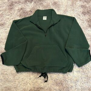 PINK Fleece Crop 3/4 Zip Pullover